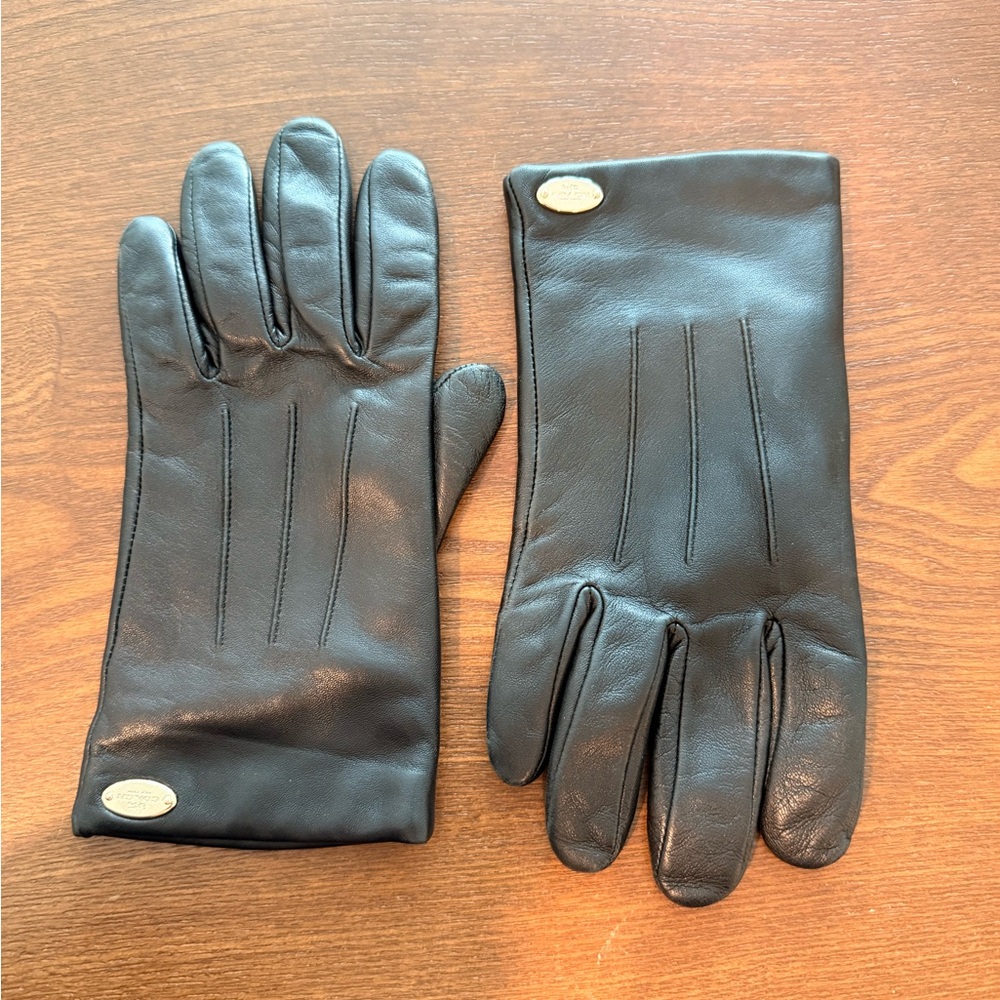 Coach Black Leather Gloves